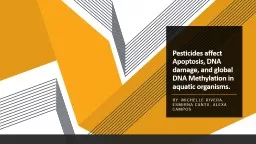 Pesticides affect Apoptosis, DNA damage, and global DNA Methylation in aquatic organisms.