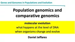Genes and Genomes in Populations and Evolution