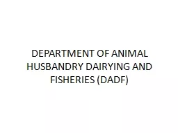 DEPARTMENT OF ANIMAL HUSBANDRY DAIRYING