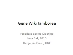 Gene Wiki Jamboree FaceBase