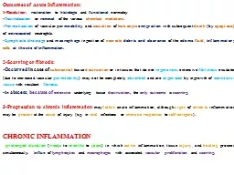 Outcomes of Acute  Inflammation: