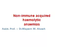 Non-immune acquired  haemolytic