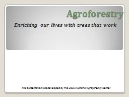 Agroforestry Enriching our lives with trees that work