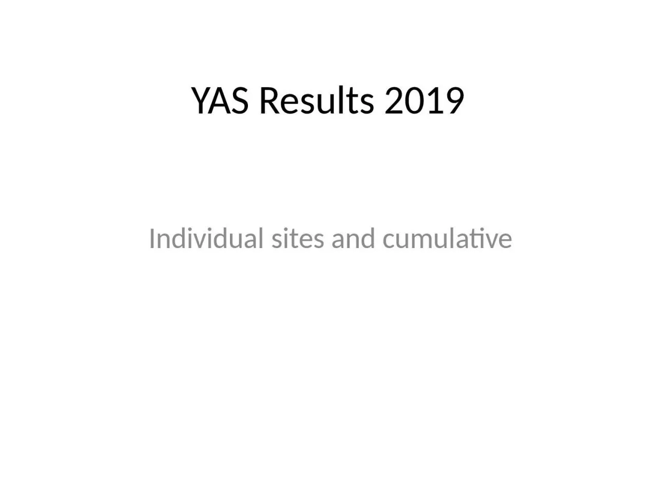 YAS Results 2019 Individual sites and cumulative