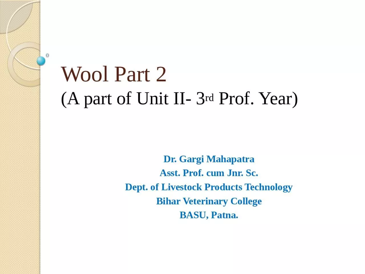 Wool Part 2  (A part of Unit