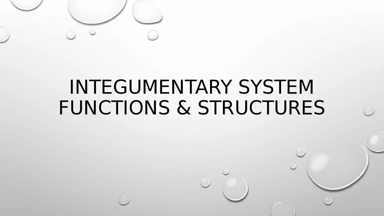 Integumentary System Functions & structures