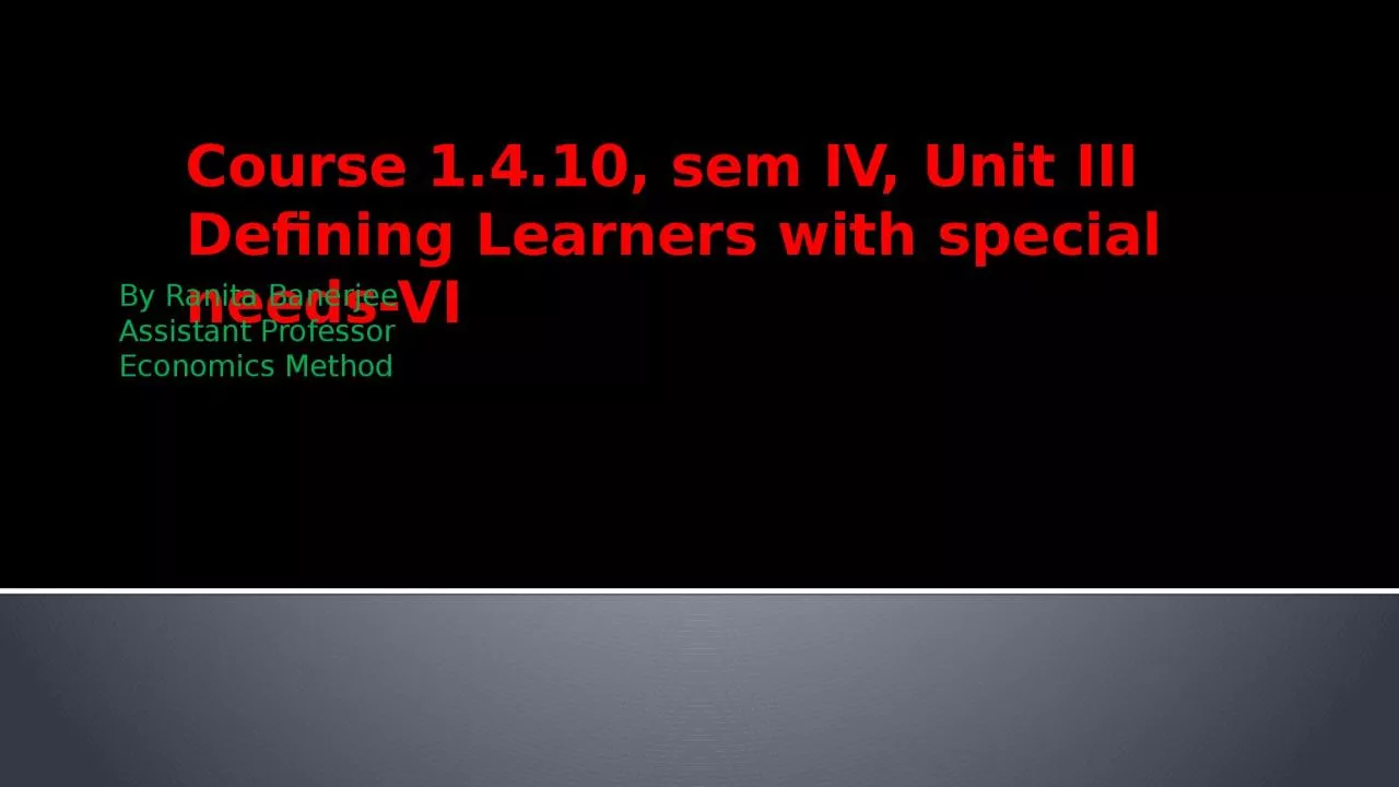 Course 1.4.10,  sem  IV, Unit III
