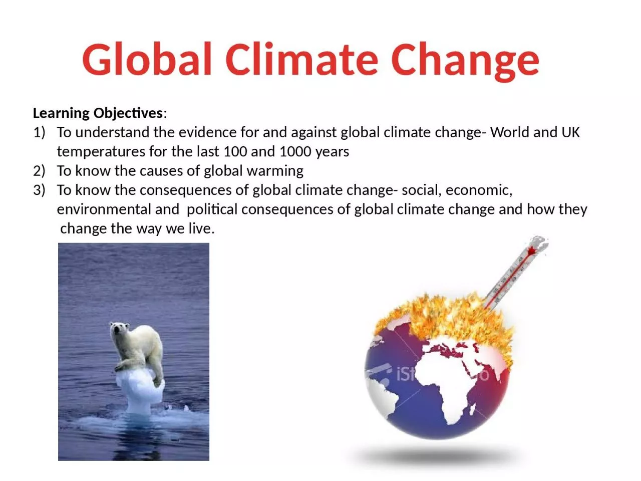 Global Climate Change Learning Objectives