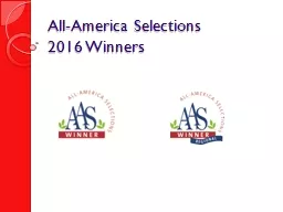 All-America Selections  2016 Winners