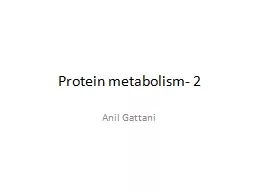 Protein metabolism- 2 Anil Gattani