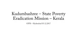 Kudumbashree – State Poverty Eradication