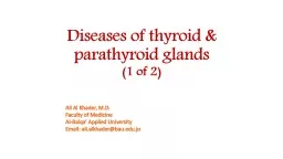 Diseases of thyroid & parathyroid glands