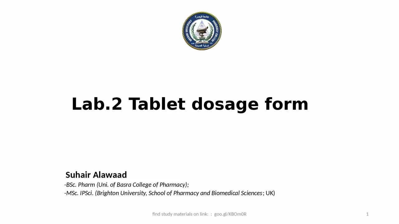 Lab.2 Tablet dosage form