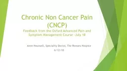 Chronic Non Cancer Pain (CNCP)