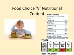Food Choice ‘V’ Nutritional Content