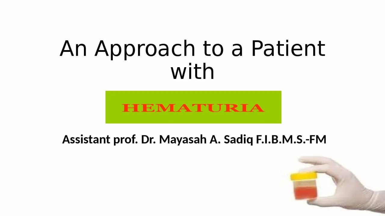 PPT-An Approach to a Patient with