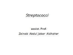 Streptococci assist. Prof.