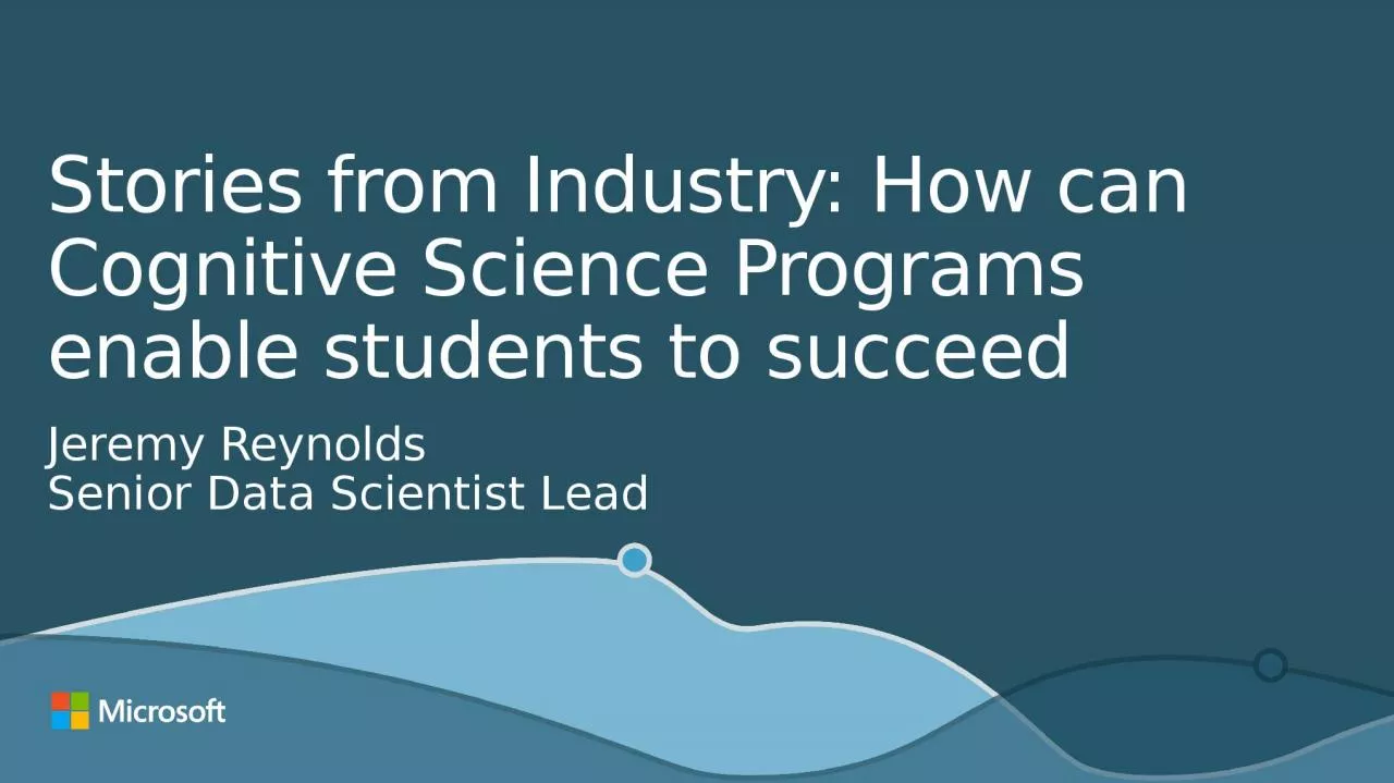 Stories from Industry: How can Cognitive Science Programs enable students to succeed