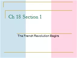 Ch 18 Section 1  The French Revolution Begins