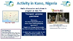 Activity  in  Kano, Nigeria