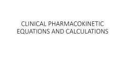 CLINICAL PHARMACOKINETIC
