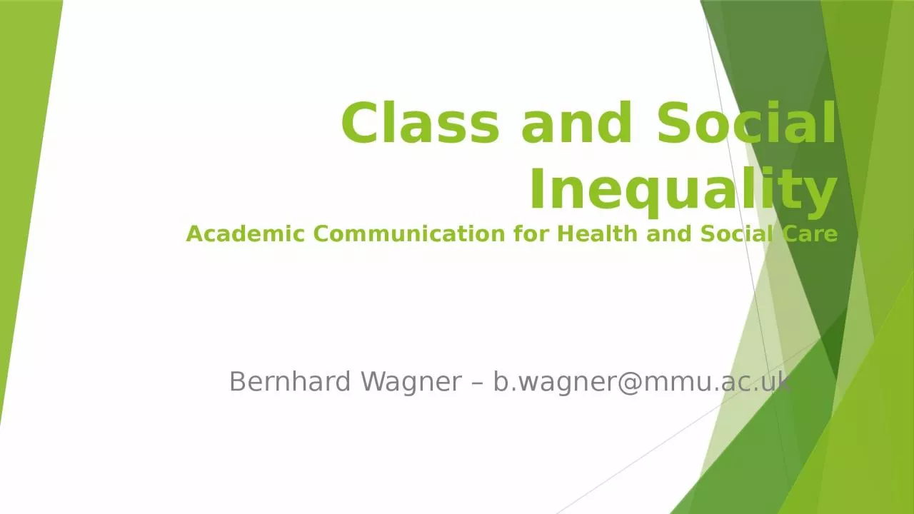 Class and Social  Inequality