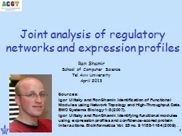 1 Joint analysis of regulatory networks and expression profiles