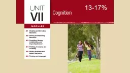 Unit 7 Cognition 13-17% Module 31