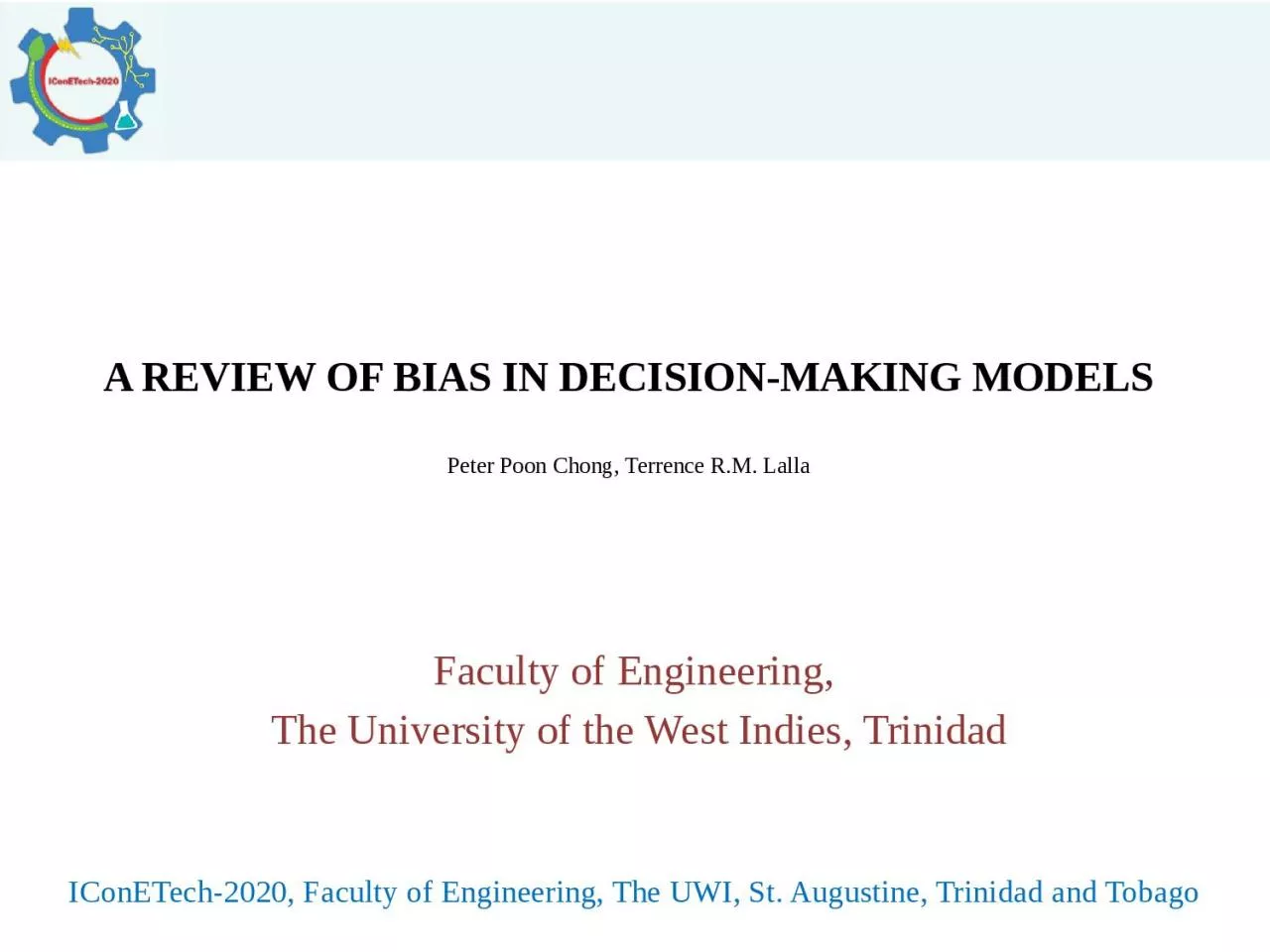 A  REVIEW OF BIAS  IN  DECISION-MAKING MODELS