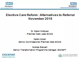 Elective Care Reform : Alternatives to Referral