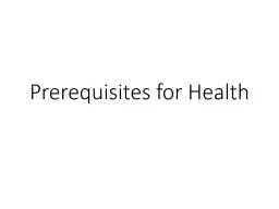 WHO Prerequisites for Health