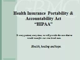 Health Insurance Portability & Accountability Act