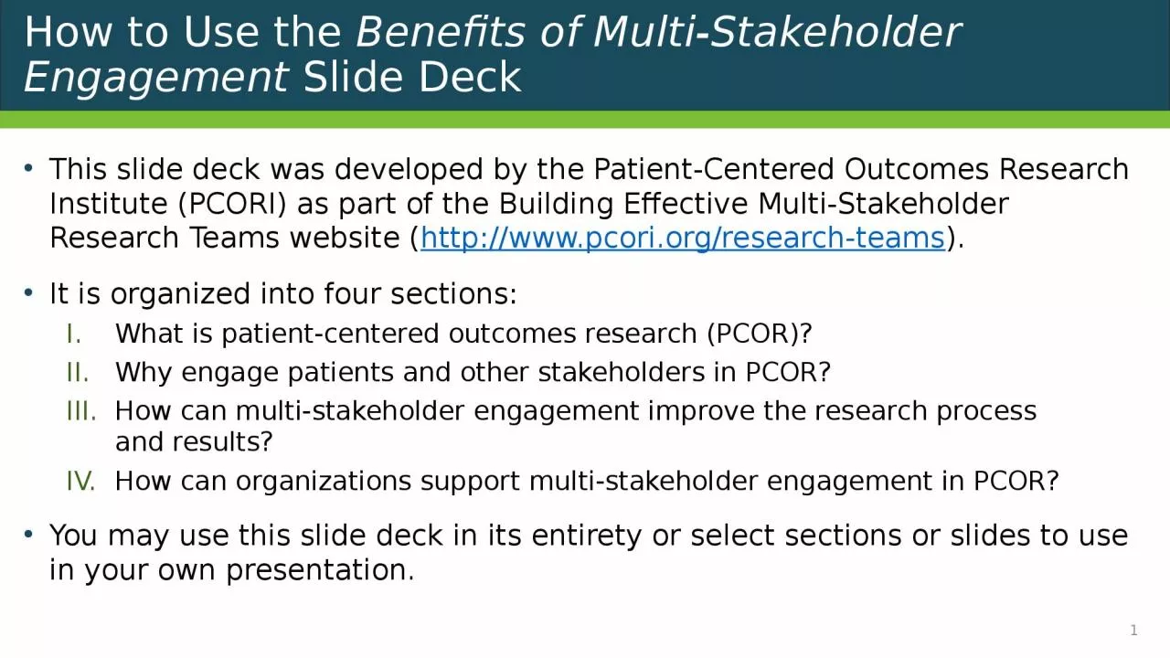 How to Use the  Benefits of Multi-Stakeholder Engagement