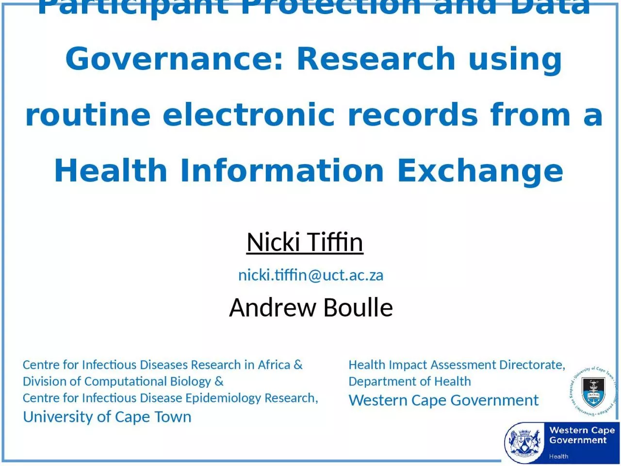 Participant Protection and Data Governance: Research using routine electronic records