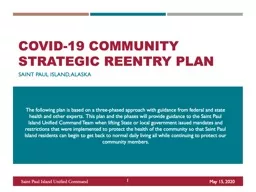 COVID-19 Community strategic reentry PLAN