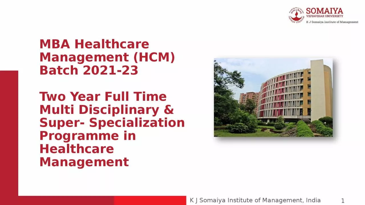 1 MBA Healthcare Management (HCM) Batch 2021-23