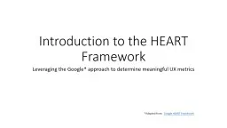 Introduction to the HEART Framework