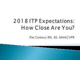 2018  ITP Expectations: