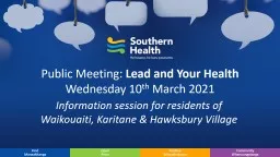 Public Meeting:  Lead and Your Health