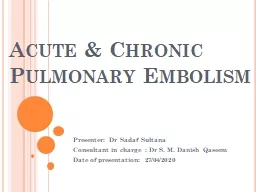 Acute & Chronic Pulmonary Embolism