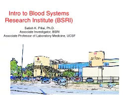 Intro to Blood  Systems Research Institute