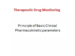 Principle of Basic Clinical     Pharmacokinetic parameters