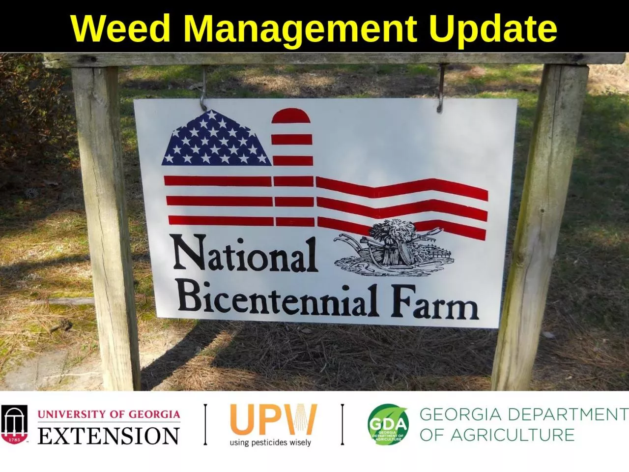 Weed Management  Update Agenda