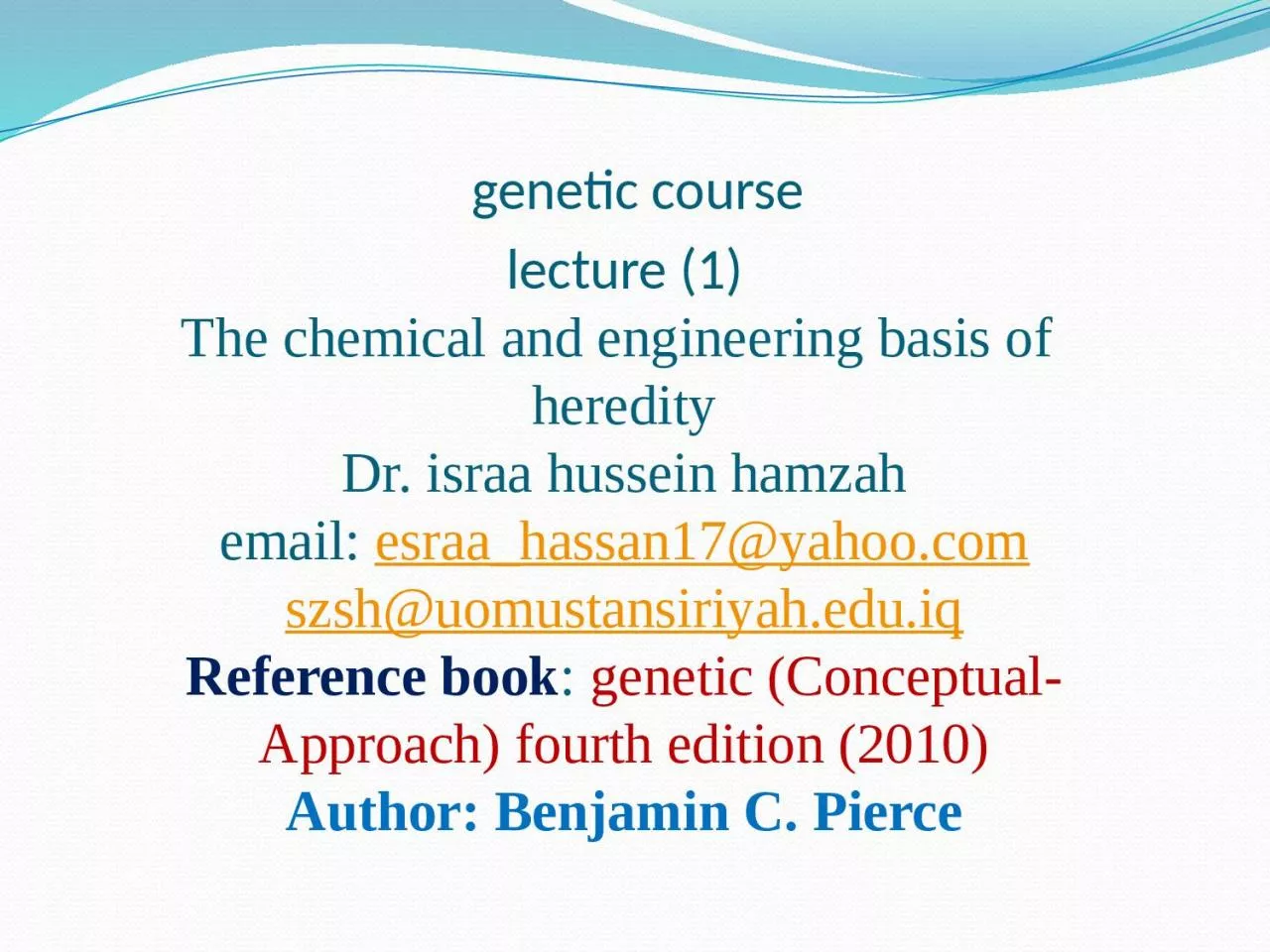 genetic  course lecture (1