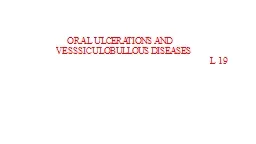 ORAL ULCERATIONS AND