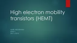 High electron mobility transistors (HEMT)