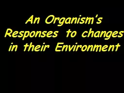 An Organism’s Responses to changes in their Environment