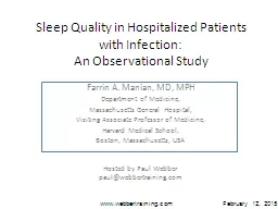 Sleep Quality in Hospitalized Patients with Infection: