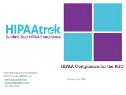 HIPAA  Compliance for the RHC