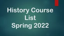 History Course List Spring 2022